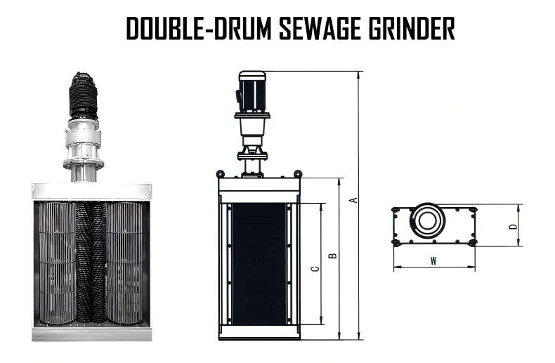 Double Drum Sewage Grinder