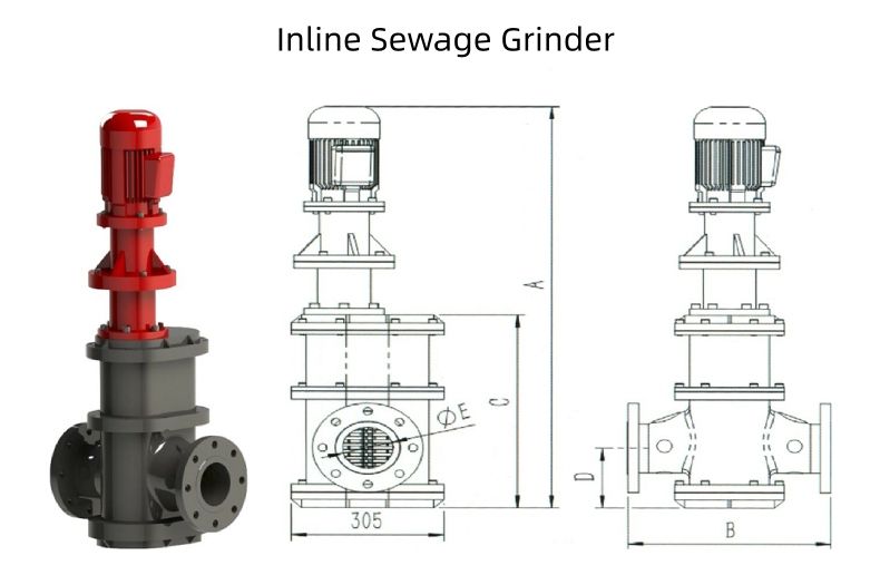 Inline Channel Sewage Grinder